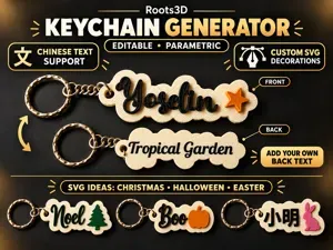 Keychain generator text on back