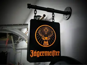 JAGERMEISTER ~ 2-Sided Hanging Pub Style Light