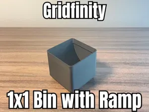 Gridfinity 1x1 Bin with Ramp | Easy-Access Curve