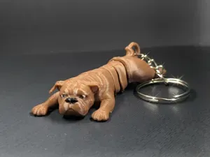 Articulated Bulldog Keychain & Flexible Toy
