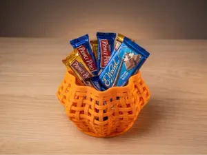 Woven Pumpkin Basket - Support-Free & Parametric