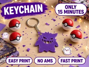 Gengar Pokémon Keychain – 15 Min Print | No AMS