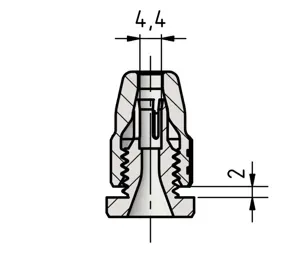 Klemmverschraubung DN4 PTFE Schlauch Ø4mm M12