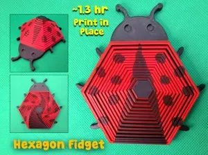 Ladybug Hexagon Fidget Toy (Print in Place)