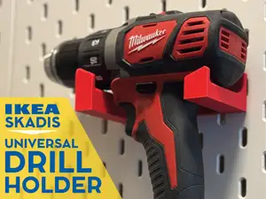 Universal Drill Holder for IKEA Skadis (T-Clip)