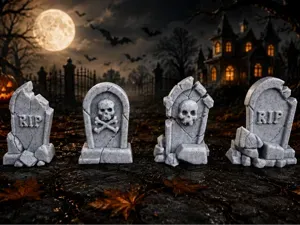 Halloween Gravestones Set – Spooky Tombstone Decor
