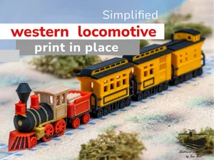 Simplified western locomotive as print in place