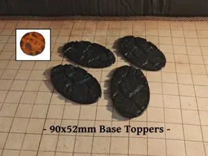90 x 52 mm Lava / Deep Cracked Mud Base Toppers