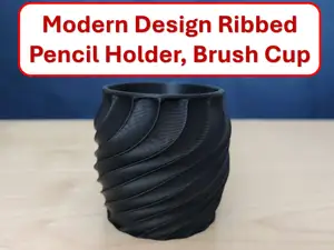 Modern Design Ribbed Pencil Holder Brush Cup Vase