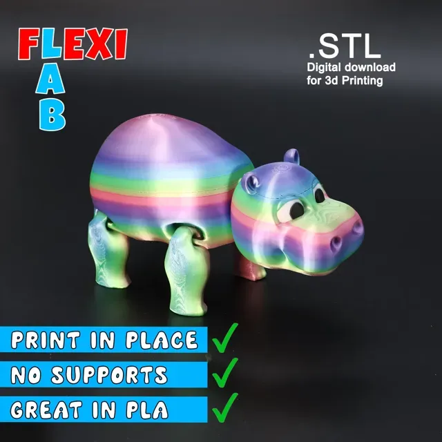 Bewegliches Nilpferd Gelenktier - Hippo Flexi LAB — Image 2 of 5
