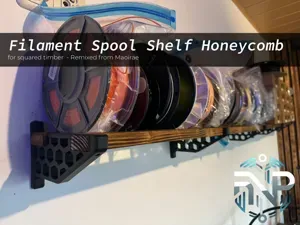 Filament spool shelf honeycomb squared timber