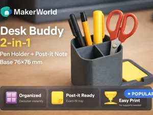 Desk Organizer – Slot Pen Holder + Sticky Note