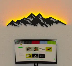 Luminous mountains silhouette