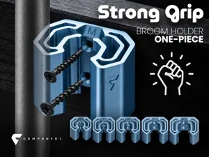 Broom Holder - Strong Grip Wall Mount - 5 Sizes