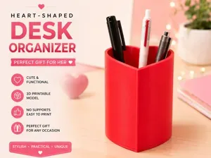 Heart-Shaped Desk Organizer – Perfect Gift for Her