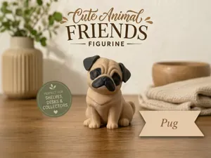 Pug Cute Animal Friends Figurine