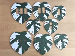 Variegated monstera wall plates