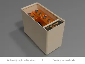 Gridfinity 9V Battery Storage 1x2x9 with Label