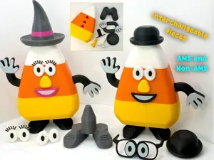 Mr and Mrs Candy Corn Halloween Figurine Toy