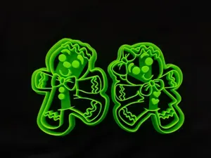 Gingerbread Boy & Girl Cookie Cutter & Stamp Set