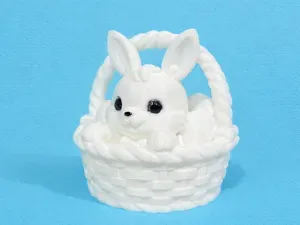 Easter Bunny in basket with Easter Eggs