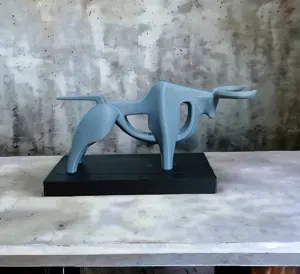 Abstract Bull Sculpture in Contemporary Style