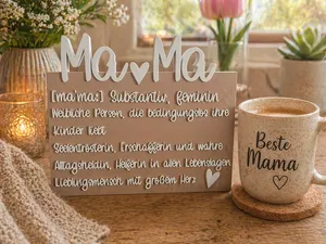 MaMa Schild Muttertag Englisch Französisch usw