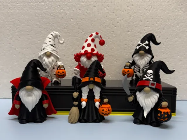 Halloween Gnome Collection - 6 Cute Spooky Gnomes