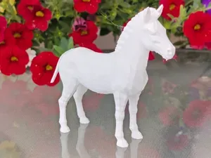 Geometric Low Poly Zebra Figurine