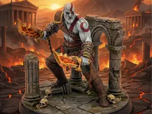 Kratos - God of War - Detailed 3D Statue