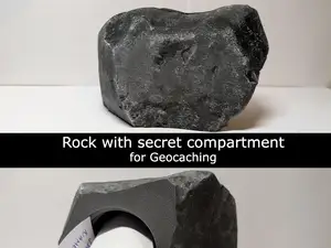 Rock with secret compartment - for geocaching