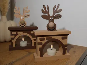 Cozy Christmas Fireplace – 1 Tea Light