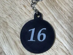 Athlete Player Number Keychain or Tag