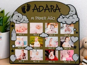 Marco de fotos personalizado para bebés 12 meses