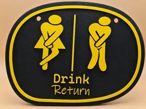 Unisex Toilet Sign – Restroom Door Sign