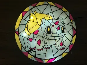 Bulbasaur Pokemon Stained Glass Lightbox Suncatch