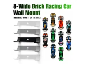 8-Wide Toy Brick Racing Car Wall Mount