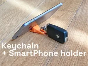 Keychain with phone holder