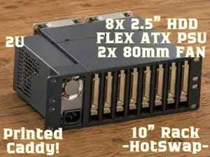 10" Rack 2U 8x 2.5" hotswap HDD + FlexPSU Module