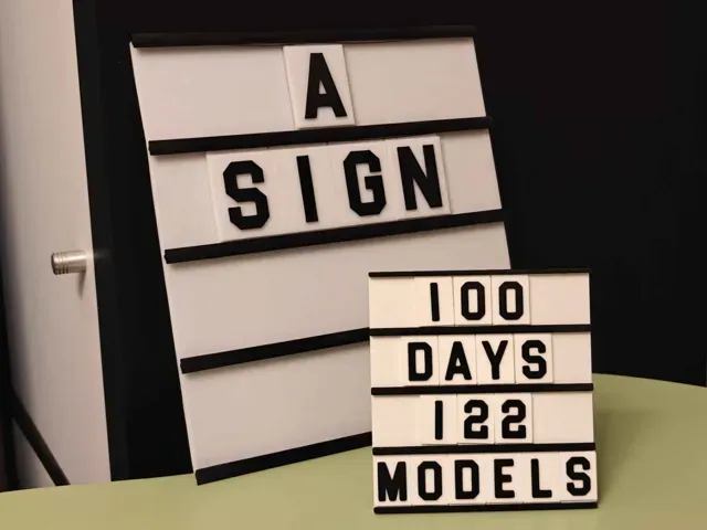 Mini Cinema/Hymns Sign - A-Z-Å Letters and Numbers