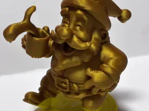Golden Santa Gnome with Mug