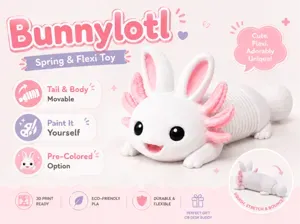 Bunnylotl Spring Flexi Toy Clicker Fidget Bouncy