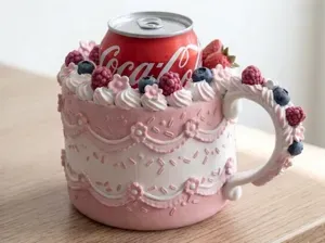Berry Cream Cake Cup & Can Holder