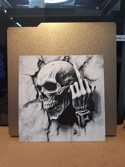 Middle finger to the world - skull hueforge — Image 2 of 2