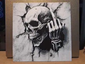 Middle finger to the world - skull hueforge