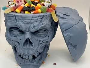 Zombie Head Candy Bowl with Lid