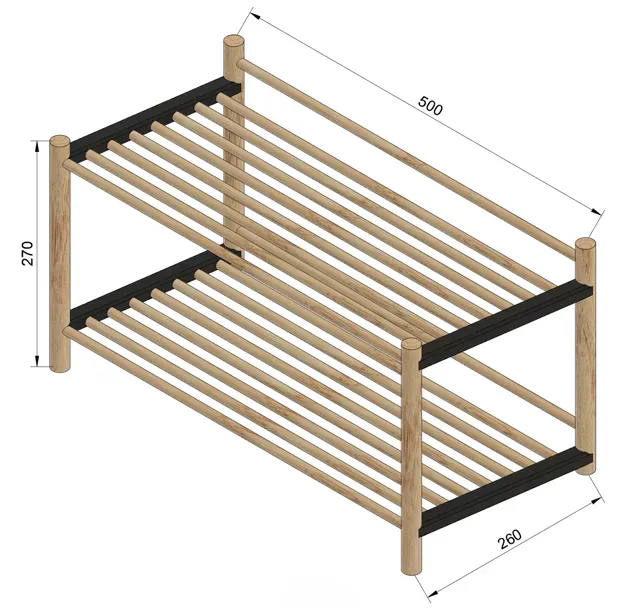 Minimalist wooden Shoe Rack — Фото 4 из 5