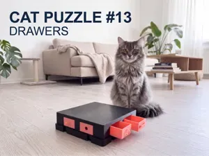 Cat Puzzle Feeder 13 Drawers | Interactive Cat Toy