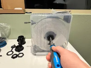 Rewinder & desiccant for cereal filament dry box