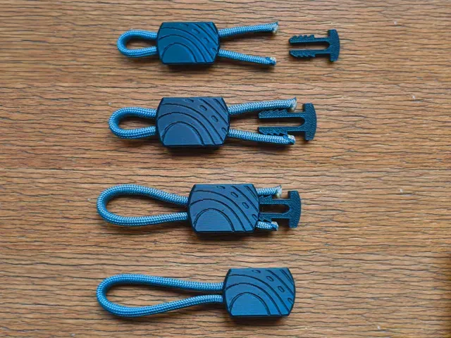 Paracord Zipper Pull End Cap - topo pattern/clean — Фото 2 из 3